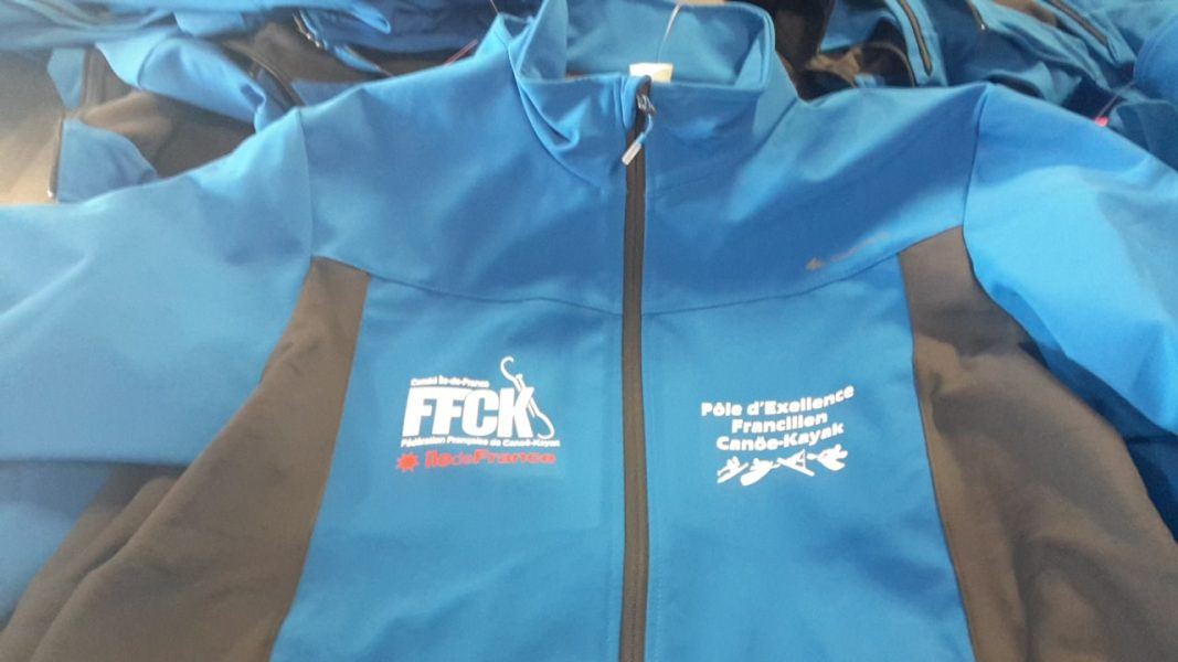 Veste sportswear floquée FFCK, Pôle d'Excellence Francilien Canoë-Kayak