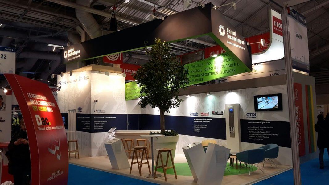 Stand de salon professionnel United Technologies et Loxam